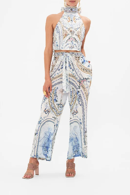 LOUNGE TROUSER WITH WAIST TIE SEASON OF THE SIREN Trousers Satin Smooth