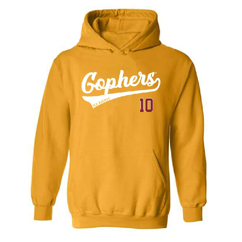 Minnesota - NCAA Women's Ice Hockey : Emily Zumwinkle - Classic Shersey Hooded Sweatshirt Hoodie with Cropped Fit Short Trendy Minnesota - NCAA Women's Ice Hockey : Emily Zumwinkle - Classic Shersey Hooded Sweatshirt Hoodie with Cropped Fit Short Trendy