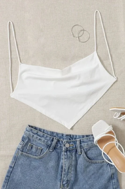 Next Level White Crop Top Mesh Blend Leather Blend Suede Blend
