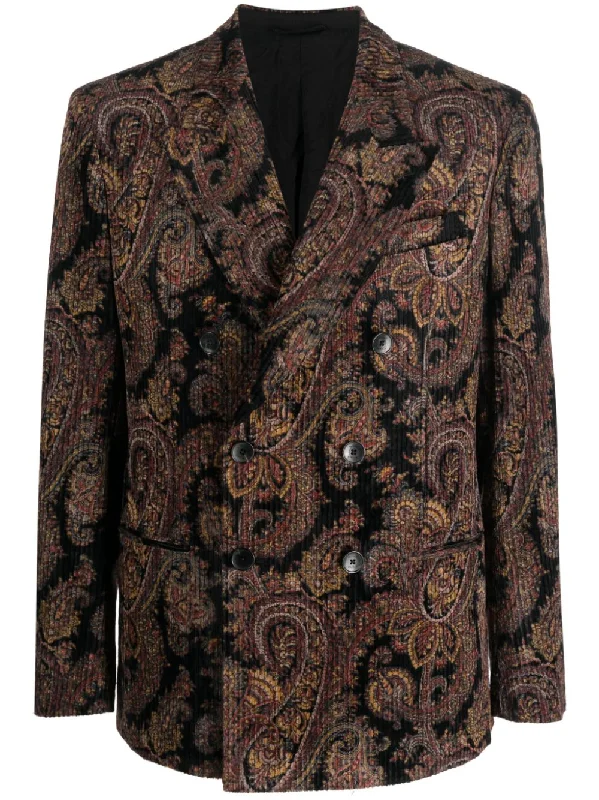 Etro Jackets Black Cotton Jacket Linen Jacket Terry Jacket