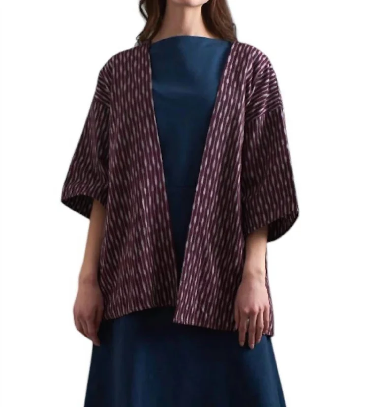 Relaxed Jacket In Plum Ikat Striped Jacket Polka Dot Jacket Floral Jacket