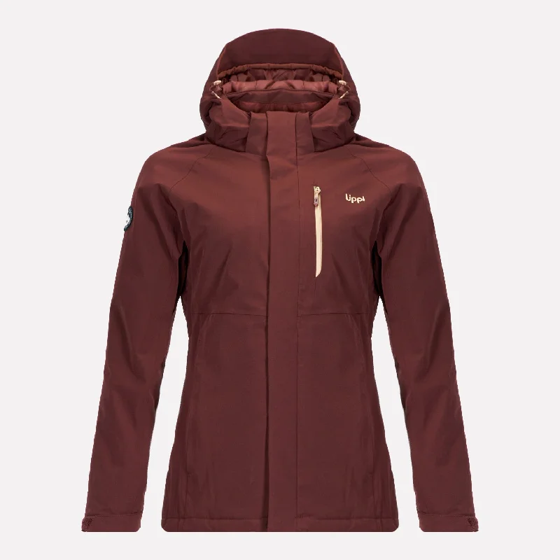 Chaqueta Mujer Andes B-Dry Hoody Jacket Burdeo Lippi Wool Fabric Cashmere Fabric Tweed Fabric Chaqueta Mujer Andes B-Dry Hoody Jacket Burdeo Lippi Wool Fabric Cashmere Fabric Tweed Fabric