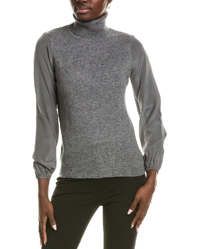 Sofiacashmere Chiffon Silk Sleeve Turtleneck Cashmere Sweater Fleece Fabric Down Fabric Feather Fabric Sofiacashmere Chiffon Silk Sleeve Turtleneck Cashmere Sweater Fleece Fabric Down Fabric Feather Fabric