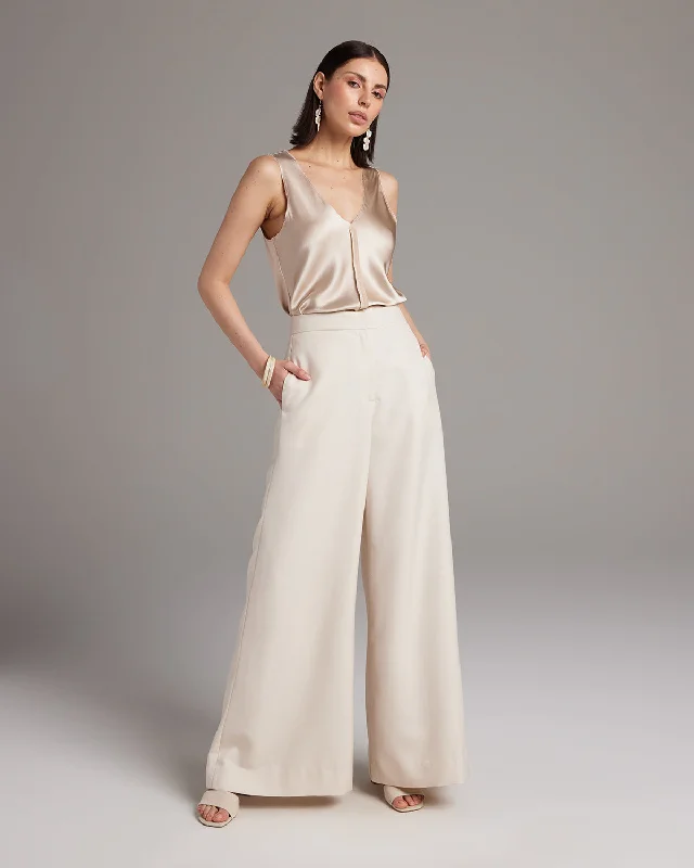High Waist Wide Trouser Trousers High Rise Slim Fit