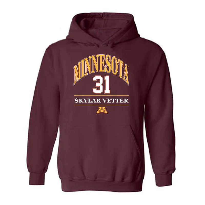 Minnesota - NCAA Women's Ice Hockey : Skylar Vetter - Classic Fashion Shersey Hooded Sweatshirt Hoodie Jacket Zipper Layering Minnesota - NCAA Women's Ice Hockey : Skylar Vetter - Classic Fashion Shersey Hooded Sweatshirt Hoodie Jacket Zipper Layering