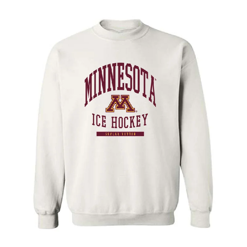 Minnesota - NCAA Women's Ice Hockey : Skylar Vetter - Classic Fashion Shersey Crewneck Sweatshirt Hoodie with Lining Warm Insulated Minnesota - NCAA Women's Ice Hockey : Skylar Vetter - Classic Fashion Shersey Crewneck Sweatshirt Hoodie with Lining Warm Insulated