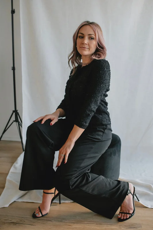 The Rizetta Wide Leg Trouser - Black - PLUS Trousers Handmade Artisanal