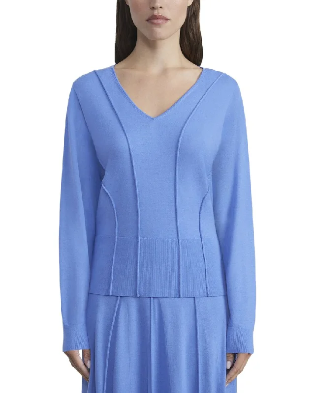 Lafayette 148 New York Convertible Bateau Neck Wool Sweater Soft Cozy Warm