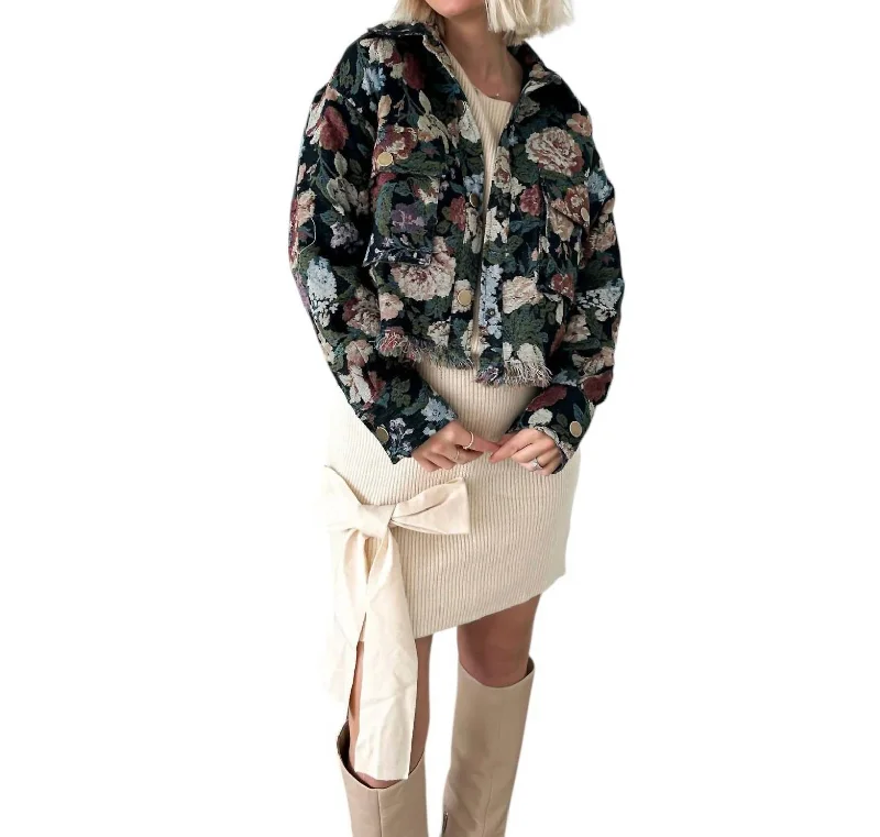 Ready For My Closeup Cropped Floral Jacket In Black Herringbone Jacket Checkered Jacket Solid Jacket Ready For My Closeup Cropped Floral Jacket In Black Herringbone Jacket Checkered Jacket Solid Jacket