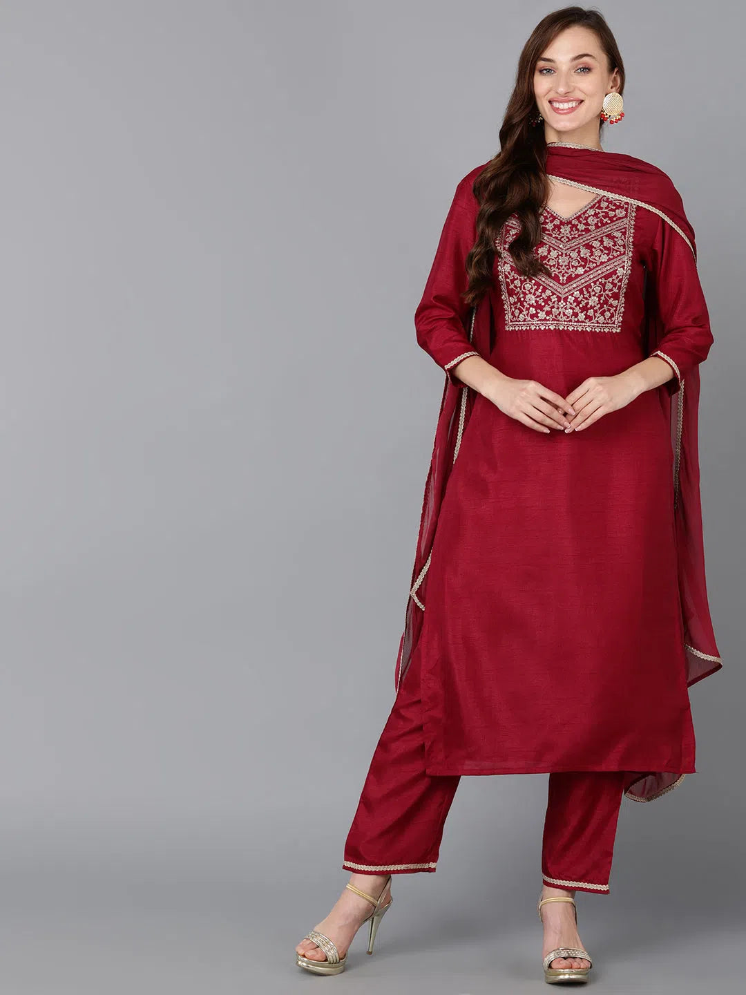 Ahika Women Silk Blend Embroidered Kurta Trousers-PKSKD1811_XS Trousers Bestseller Popular Ahika Women Silk Blend Embroidered Kurta Trousers-PKSKD1811_XS Trousers Bestseller Popular