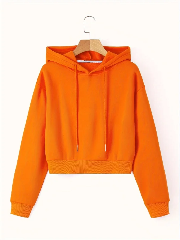 Warm & Stylish Women's Hoodie - Solid Color, Drawstring, Long Sleeve, Easy-care Fabric for Fall/Winter Hoodie with Applique Textured Unique Warm & Stylish Women's Hoodie - Solid Color, Drawstring, Long Sleeve, Easy-care Fabric for Fall/Winter Hoodie with Applique Textured Unique