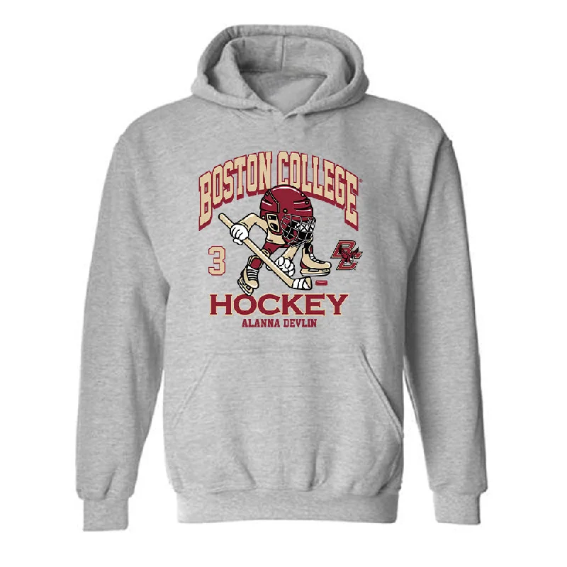 Boston College - NCAA Women's Ice Hockey : Alanna Devlin - Hooded Sweatshirt Hoodie with Belted Waist Structured Tailored Boston College - NCAA Women's Ice Hockey : Alanna Devlin - Hooded Sweatshirt Hoodie with Belted Waist Structured Tailored