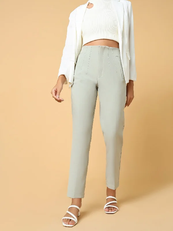 Women Solid Sea Green Formal Trouser-AE-10908-Seagreen Chinos Cotton Straight Leg