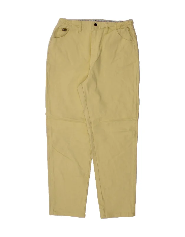 LEE Womens Tapered Casual Trousers UK 14 Large W30 L30 Yellow Cotton Trousers Plaid Checkered LEE Womens Tapered Casual Trousers UK 14 Large W30 L30 Yellow Cotton Trousers Plaid Checkered