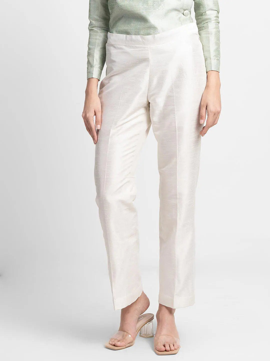Dupioni Trouser - Creamy White Trousers versatile functional