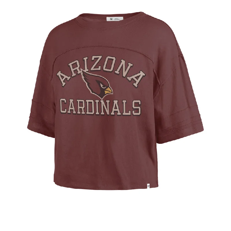 NFL Arizona Cardinals Women's '47 Half Moon Stevie Crop Top Denim Fabric Leather Fabric Suede Fabric NFL Arizona Cardinals Women's '47 Half Moon Stevie Crop Top Denim Fabric Leather Fabric Suede Fabric