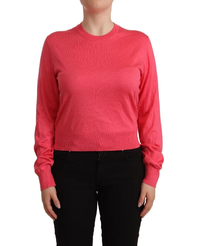 Dolce & Gabbana Ribbed Knit Sweater in Pink Fleece Fabric Down Fabric Feather Fabric Dolce & Gabbana Ribbed Knit Sweater in Pink Fleece Fabric Down Fabric Feather Fabric