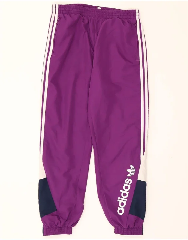 ADIDAS Womens Tracksuit Trousers Joggers UK 12 Medium Purple Colourblock Trousers Versatile Stylish ADIDAS Womens Tracksuit Trousers Joggers UK 12 Medium Purple Colourblock Trousers Versatile Stylish