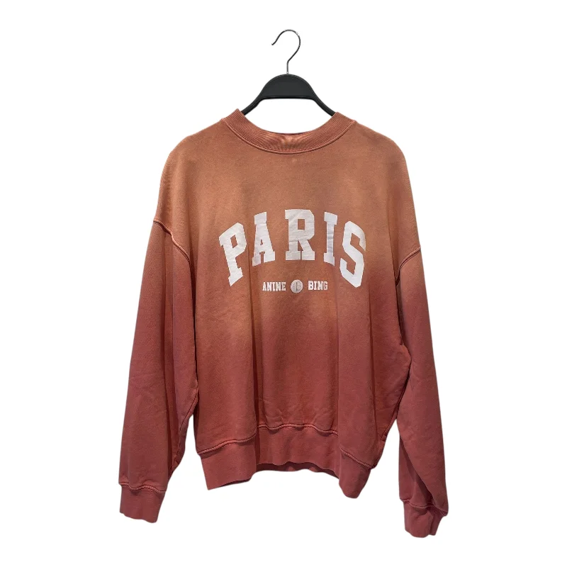 ANINE BING/Sweatshirt/XS/Cotton/ORN/PARIS Hoodie with Drop Shoulder Relaxed Streetwear ANINE BING/Sweatshirt/XS/Cotton/ORN/PARIS Hoodie with Drop Shoulder Relaxed Streetwear