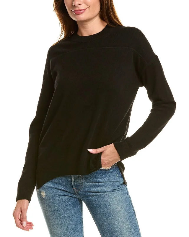 Theory Karenia Yoke Cashmere Sweater Machine Wash Dry Clean Hand Wash