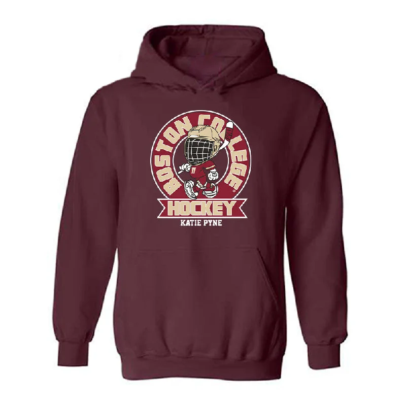 Boston College - NCAA Women's Ice Hockey : Katie Pyne - Hooded Sweatshirt Fashion Shersey Hoodie with Slim Fit Tailored Modern Boston College - NCAA Women's Ice Hockey : Katie Pyne - Hooded Sweatshirt Fashion Shersey Hoodie with Slim Fit Tailored Modern