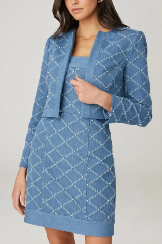 Charm Jacket In Denim Nylon Jacket Polyester Jacket Spandex Jacket