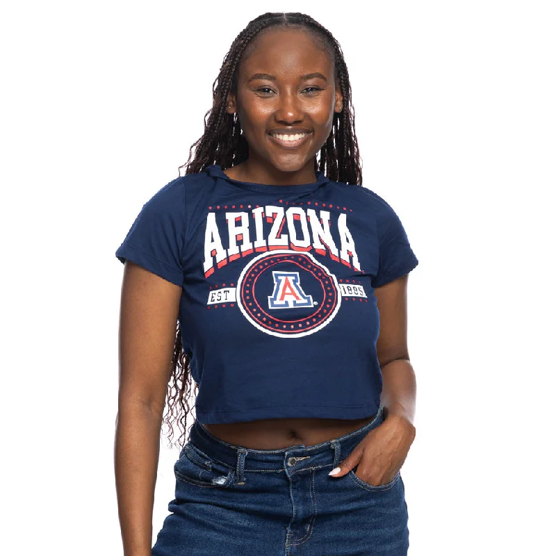 NCAA Arizona Wildcats Women's ZooZatz Glitter Arizona Crop Top T-Shirt Nylon Fabric Polyester Fabric Spandex Fabric NCAA Arizona Wildcats Women's ZooZatz Glitter Arizona Crop Top T-Shirt Nylon Fabric Polyester Fabric Spandex Fabric