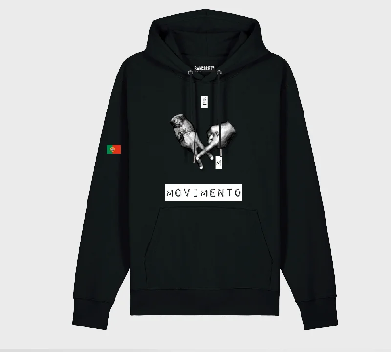 SWMSOCIETY - Movement Portugal International Hoodie Hoodie with Ribbed Cuffs Snug Fit Comfort SWMSOCIETY - Movement Portugal International Hoodie Hoodie with Ribbed Cuffs Snug Fit Comfort