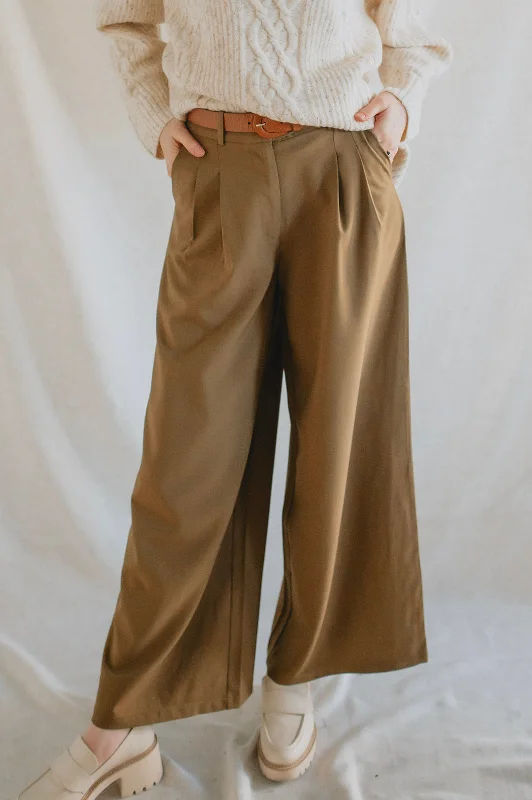 The Palazzo Trouser - Khaki Trousers Vintage Classic