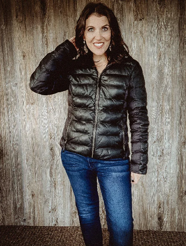 Women's When in Dallas Puffer Jacket Cardigan Sweater Pullover