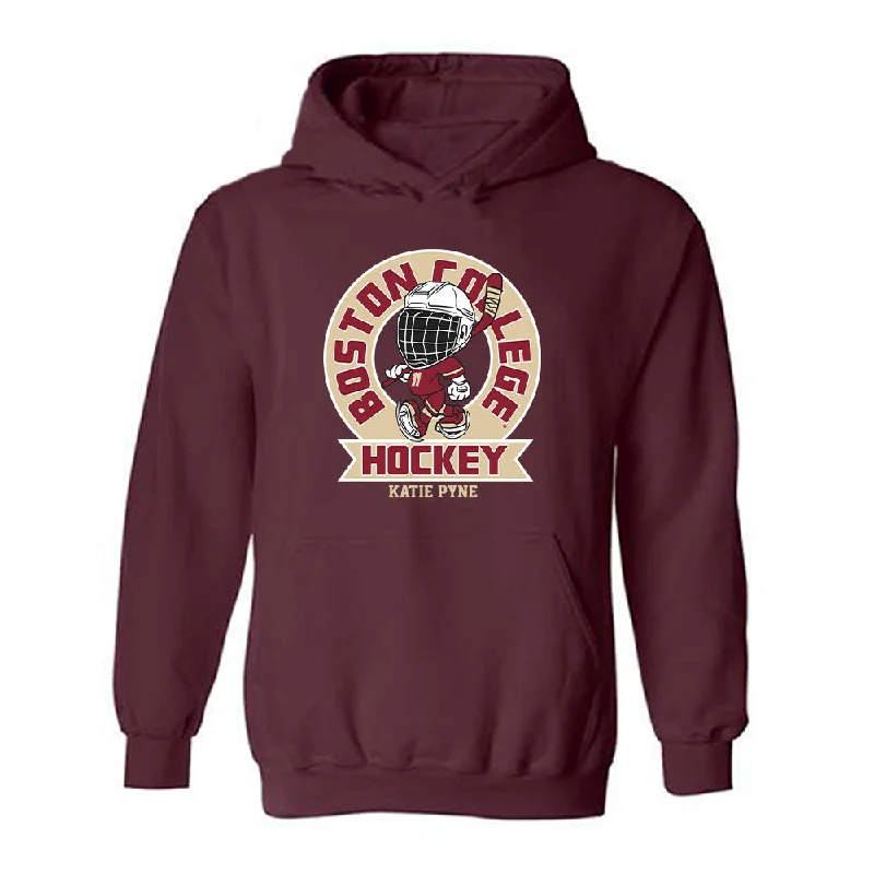 Boston College - NCAA Women's Ice Hockey : Katie Pyne - Hooded Sweatshirt Fashion Shersey Hoodie with Ribbed Hem Stretchable Secure Boston College - NCAA Women's Ice Hockey : Katie Pyne - Hooded Sweatshirt Fashion Shersey Hoodie with Ribbed Hem Stretchable Secure