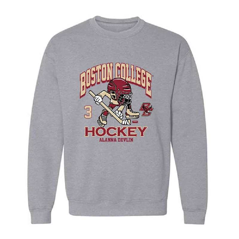 Boston College - NCAA Women's Ice Hockey : Alanna Devlin - Crewneck Sweatshirt Hoodie with Elastic Waist Stretchable Comfortable Boston College - NCAA Women's Ice Hockey : Alanna Devlin - Crewneck Sweatshirt Hoodie with Elastic Waist Stretchable Comfortable
