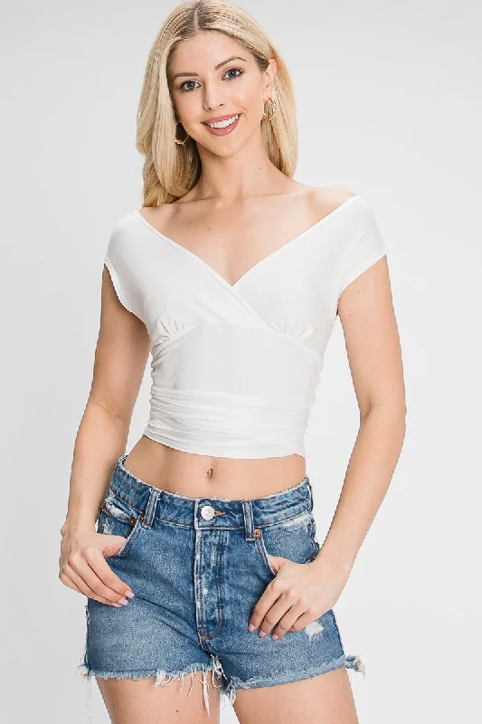 WHITE HALTER NECK TIE BACK BACKLESS CROP TOP SOIN2031T Satin Fabric Silk Fabric Chiffon Fabric WHITE HALTER NECK TIE BACK BACKLESS CROP TOP SOIN2031T Satin Fabric Silk Fabric Chiffon Fabric