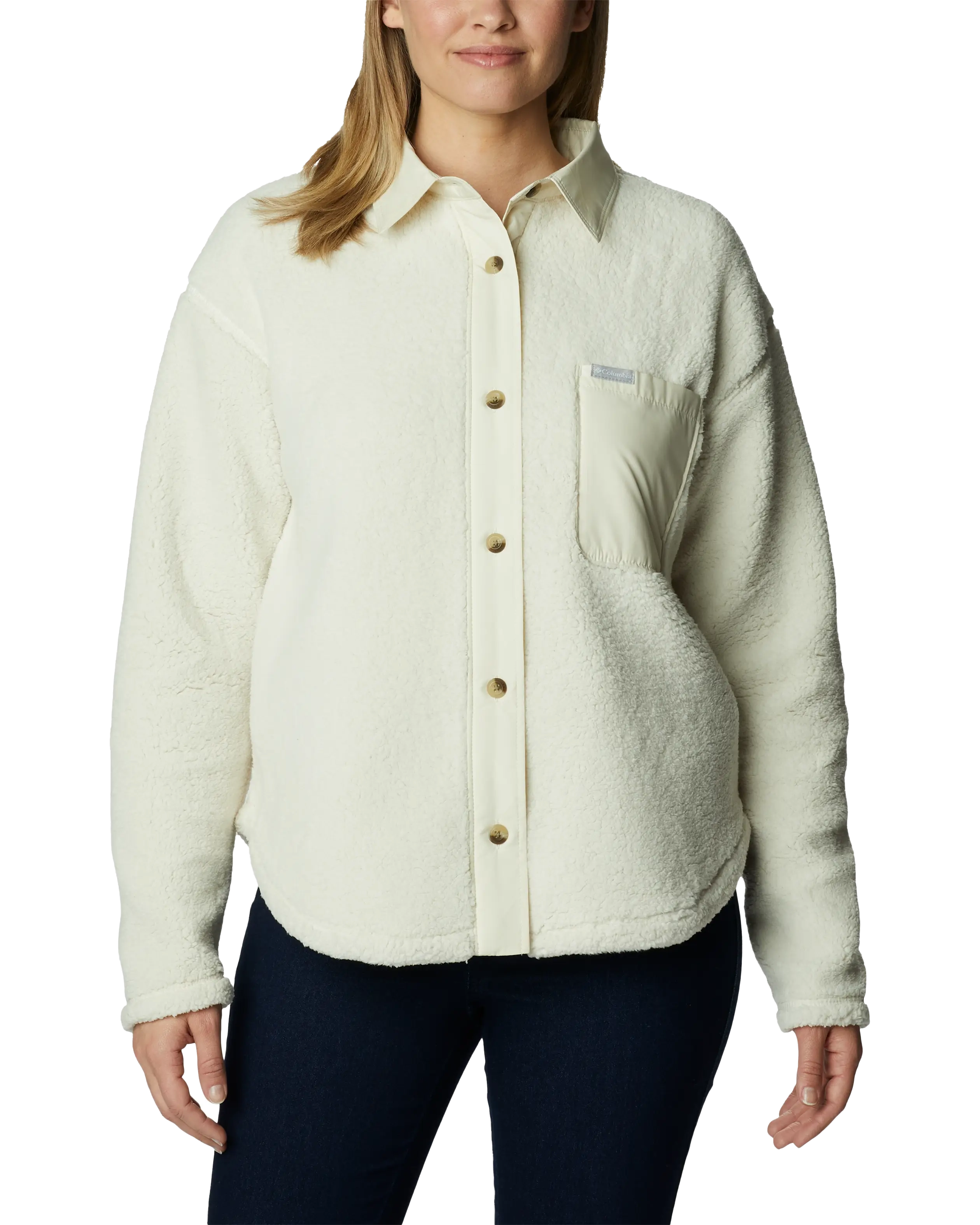 West Bend Shirt Jacket in Chalk Hooded Jacket Caped Jacket Shawl Collar Jacket