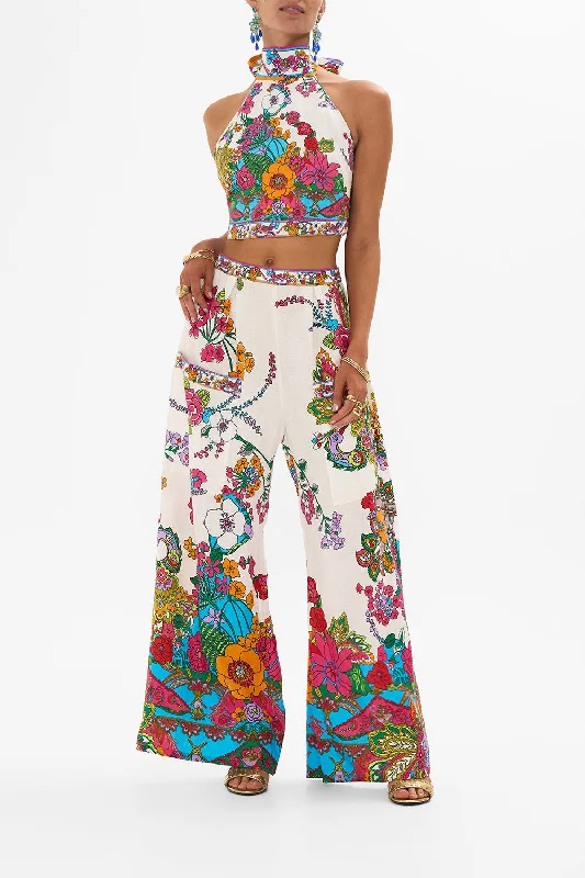 WIDE LEG TROUSER WITH FRONT POCKETS COSMIC PRAIRIE Skinny Trousers Denim Stretchy