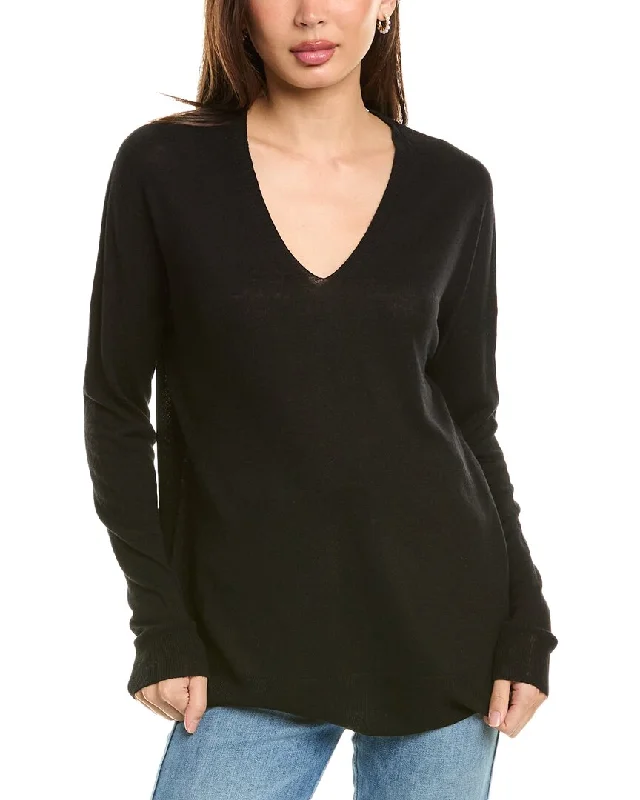 Vince Wool & Cashmere-Blend Sweater Tunic Handmade Hand-knitted Hand-woven