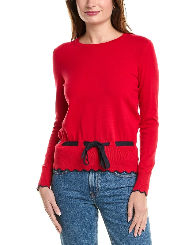 Brooks Brothers Tie Waist Sweater Tailored Straight A-Line