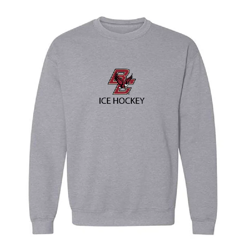 Boston College - NCAA Women's Ice Hockey : Lauren Glaser - Classic Shersey Crewneck Sweatshirt Hoodie with Front Slit Layering Stylish Boston College - NCAA Women's Ice Hockey : Lauren Glaser - Classic Shersey Crewneck Sweatshirt Hoodie with Front Slit Layering Stylish