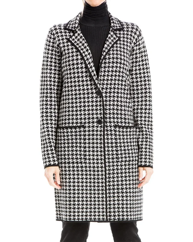 Max Studio Sweater Coat Transparent Opaque Sheer