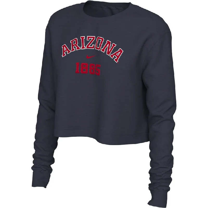 NCAA Arizona Wildcats Women's Nike Arched Established Long Sleeve Crop Top Lace Blend Ribbed Blend Corduroy Blend NCAA Arizona Wildcats Women's Nike Arched Established Long Sleeve Crop Top Lace Blend Ribbed Blend Corduroy Blend