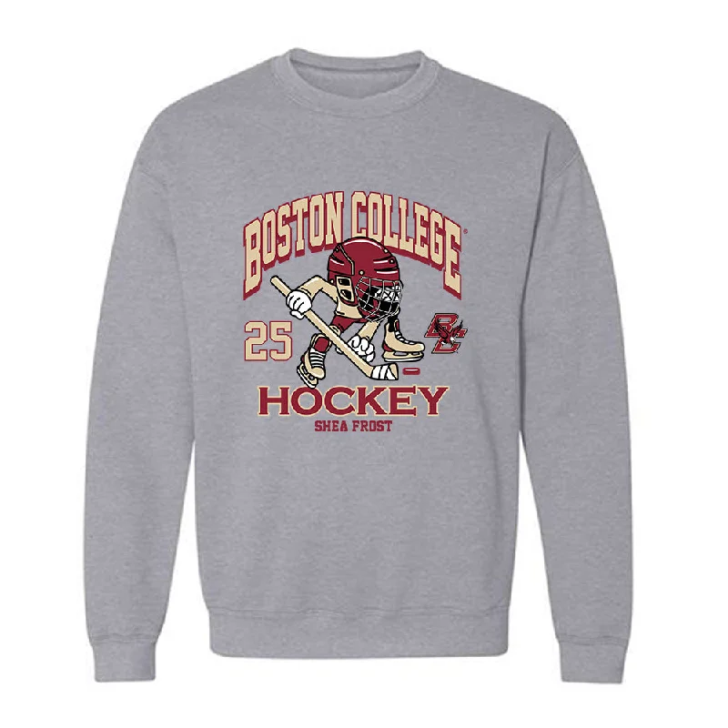 Boston College - NCAA Women's Ice Hockey : Shea Frost - Crewneck Sweatshirt Hoodie with Slit Hem Functional Movement Boston College - NCAA Women's Ice Hockey : Shea Frost - Crewneck Sweatshirt Hoodie with Slit Hem Functional Movement