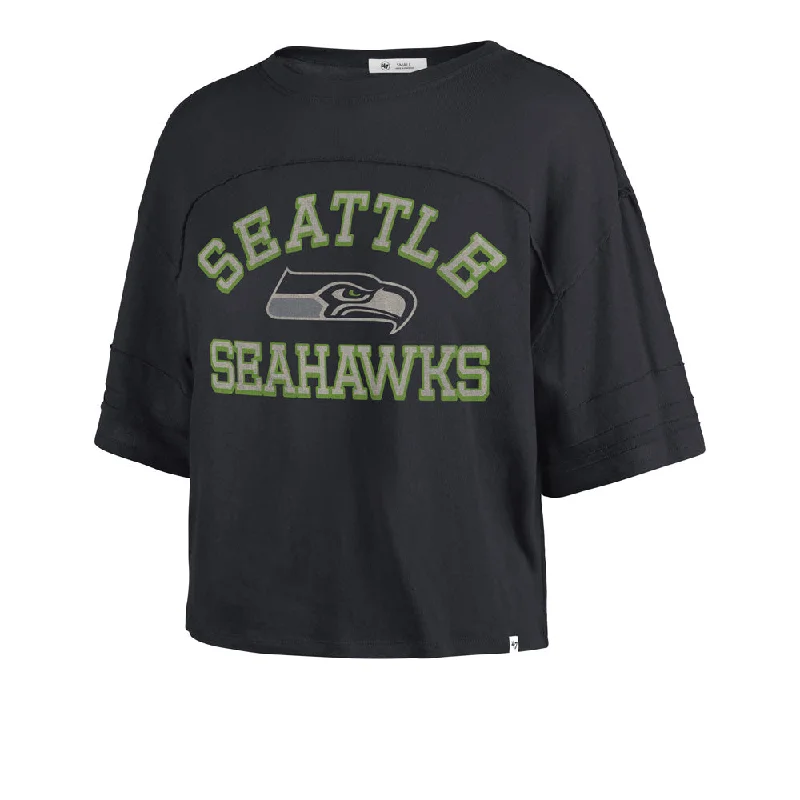 NFL Seattle Seahawks Women's '47 Half Moon Stevie Crop Top Rayon Fabric Velvet Fabric Corduroy Fabric NFL Seattle Seahawks Women's '47 Half Moon Stevie Crop Top Rayon Fabric Velvet Fabric Corduroy Fabric