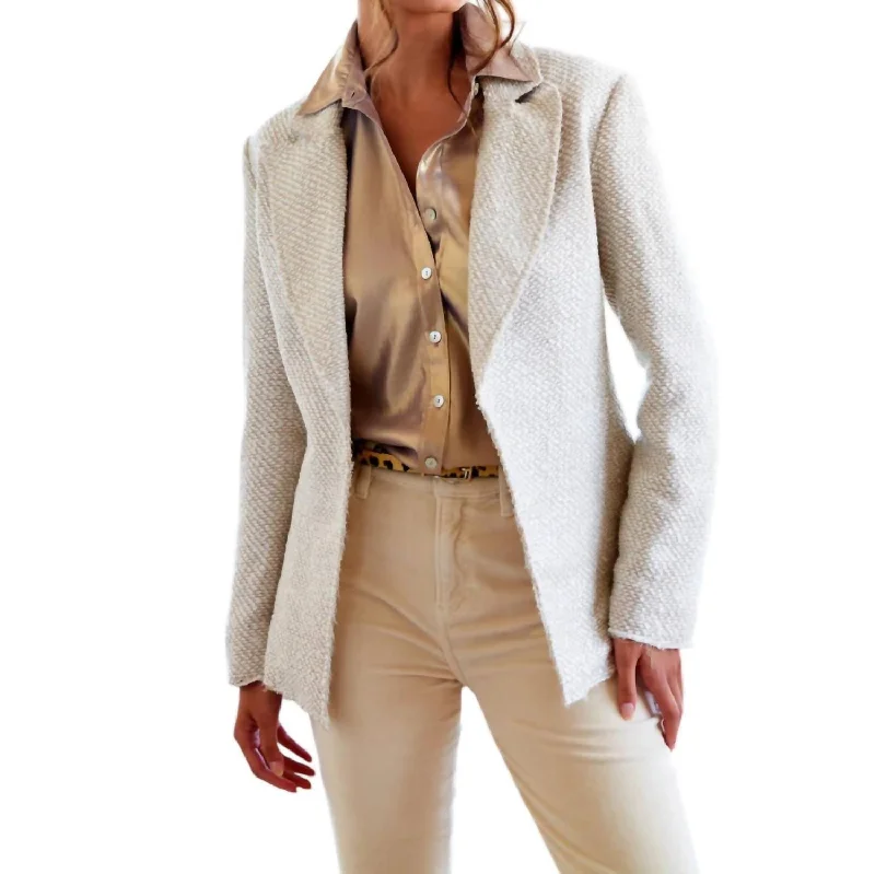 Tweed Baxter Jacket In White Mesh Jacket Canvas Jacket Denim Jacket