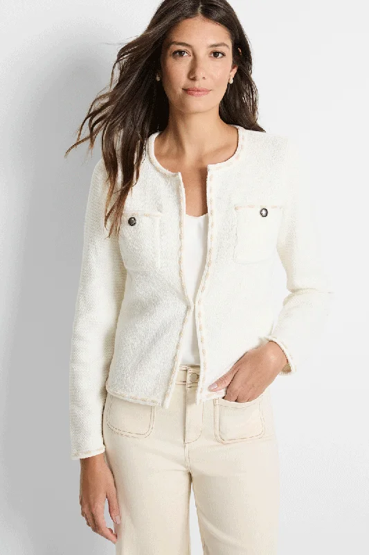 NIC+ZOE Stitch Trim Knit Jacket Fleece Jacket Down Jacket Feather Jacket