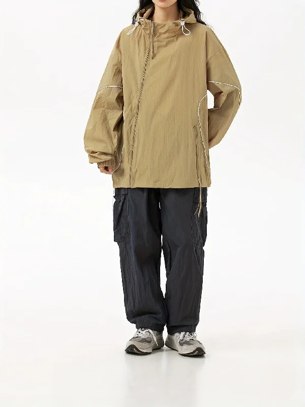 Women's Elastic Cuff Drawstring Sun Protection Outdoor Hoodie, Casual Natural Look, Lightweight Hooded Windbreaker Hoodie with Velcro Closure Adjustable Secure Women's Elastic Cuff Drawstring Sun Protection Outdoor Hoodie, Casual Natural Look, Lightweight Hooded Windbreaker Hoodie with Velcro Closure Adjustable Secure