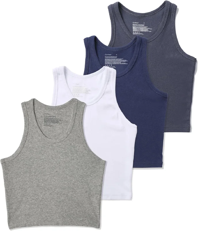Grey Melange and White and Estate Blue and Parisian Night
