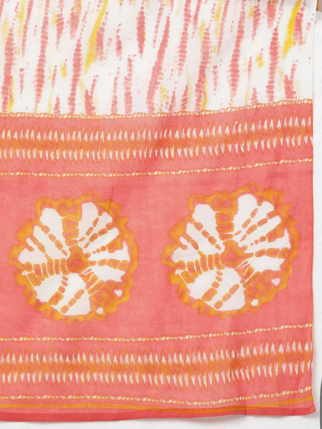 Ahika Women Orange Pure Cotton Bandhani Printed Kurta Trousers With Dupatta Trousers Travel Practical Ahika Women Orange Pure Cotton Bandhani Printed Kurta Trousers With Dupatta Trousers Travel Practical