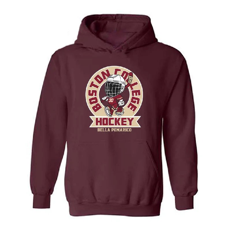 Boston College - NCAA Women's Ice Hockey : Bella Pomarico - Hooded Sweatshirt Fashion Shersey Hooded Sweatshirt Casual Wear Street Style Boston College - NCAA Women's Ice Hockey : Bella Pomarico - Hooded Sweatshirt Fashion Shersey Hooded Sweatshirt Casual Wear Street Style