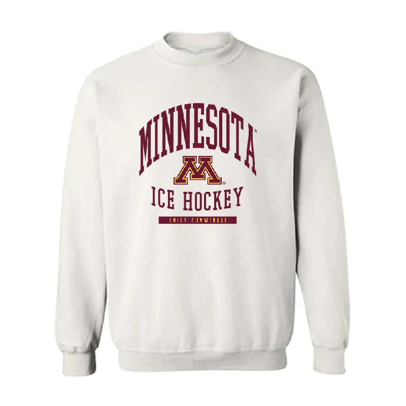Minnesota - NCAA Women's Ice Hockey : Emily Zumwinkle - Classic Fashion Shersey Crewneck Sweatshirt Hoodie with Ribbed Hem Stretchable Secure Minnesota - NCAA Women's Ice Hockey : Emily Zumwinkle - Classic Fashion Shersey Crewneck Sweatshirt Hoodie with Ribbed Hem Stretchable Secure