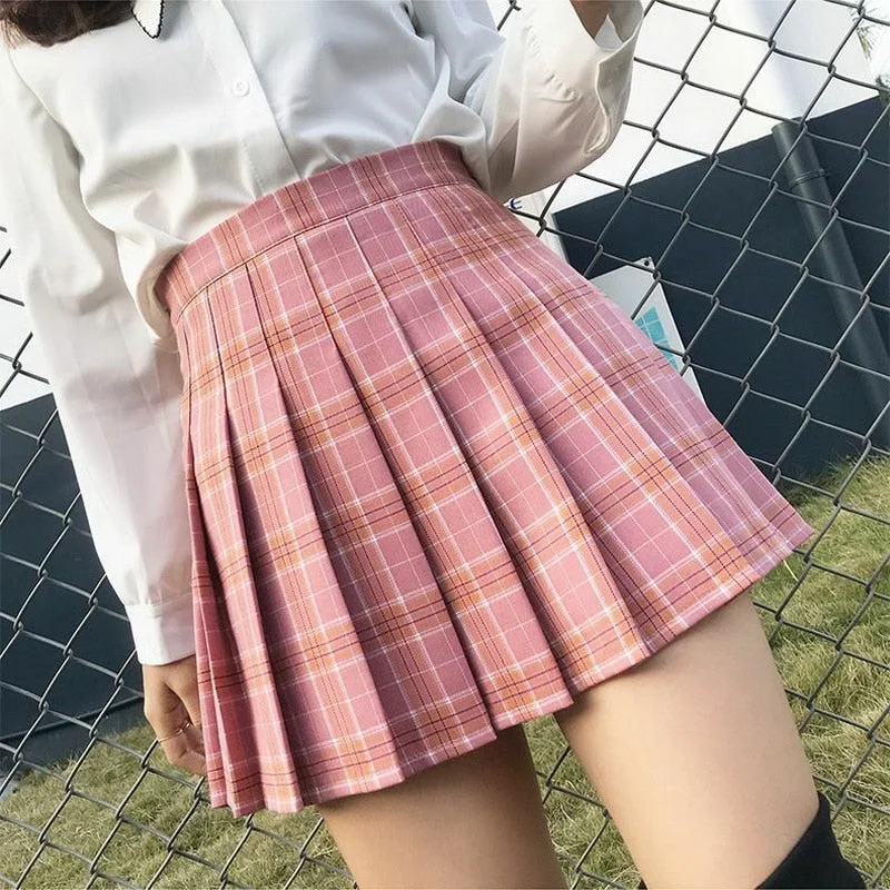 Girls Dance Mini Skirt | High Waist Stitching Student Pleated Skirts | Plaid Summer Women Skirt | Multicolor Tennis Skirt | Girlfriend Gift ribbed skirt waist Girls Dance Mini Skirt | High Waist Stitching Student Pleated Skirts | Plaid Summer Women Skirt | Multicolor Tennis Skirt | Girlfriend Gift ribbed skirt waist
